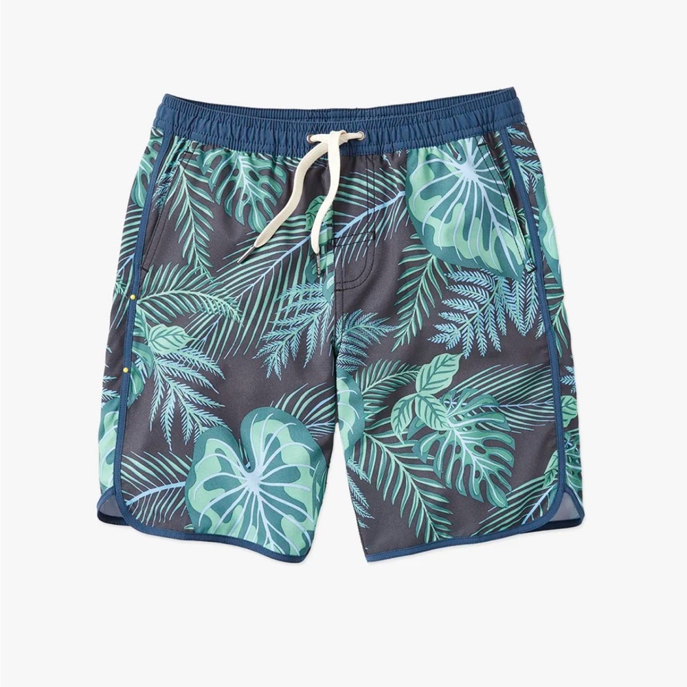 Boys Fair Harbor Kids Tropical Leaf Print swim trunks